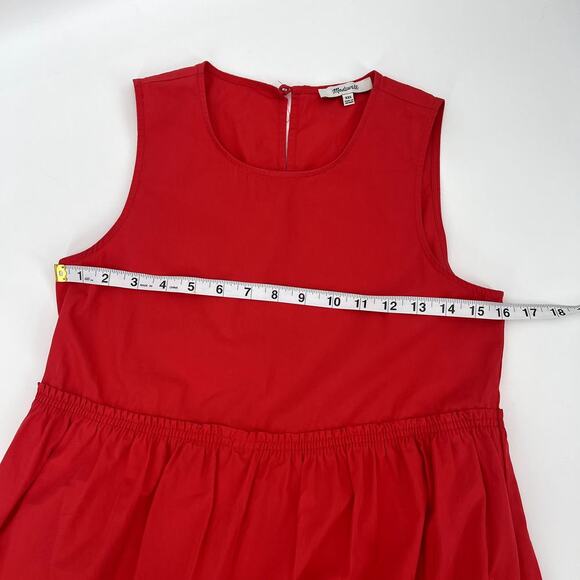 Madewell Women's Red Cattail Tiered Maxi Dress Extra Extra Small XXS - Picture 6 of 8